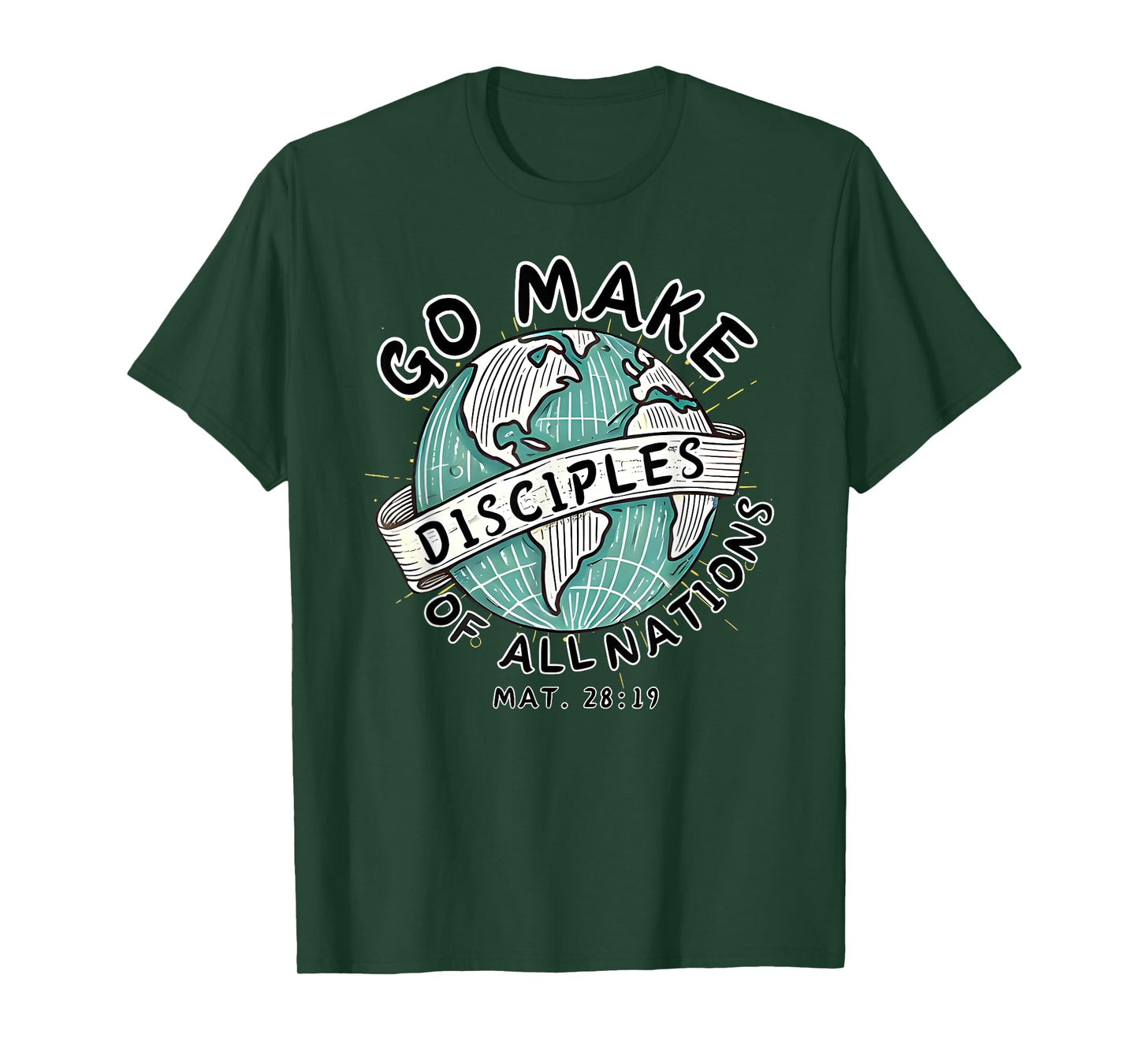 go make disciples of all nations retro world map christian T-Shirt