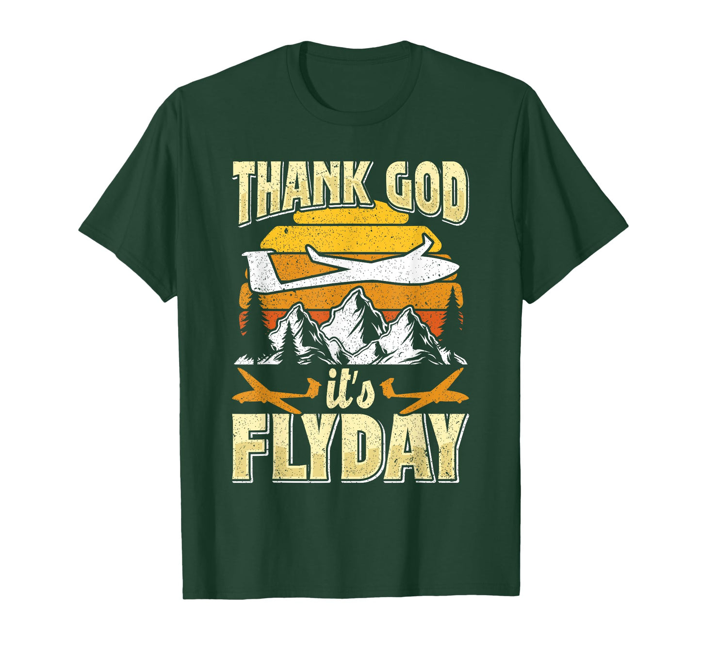 Thank God It's Flyday Gliding Day Flight Gliding Airplane T-Shirt