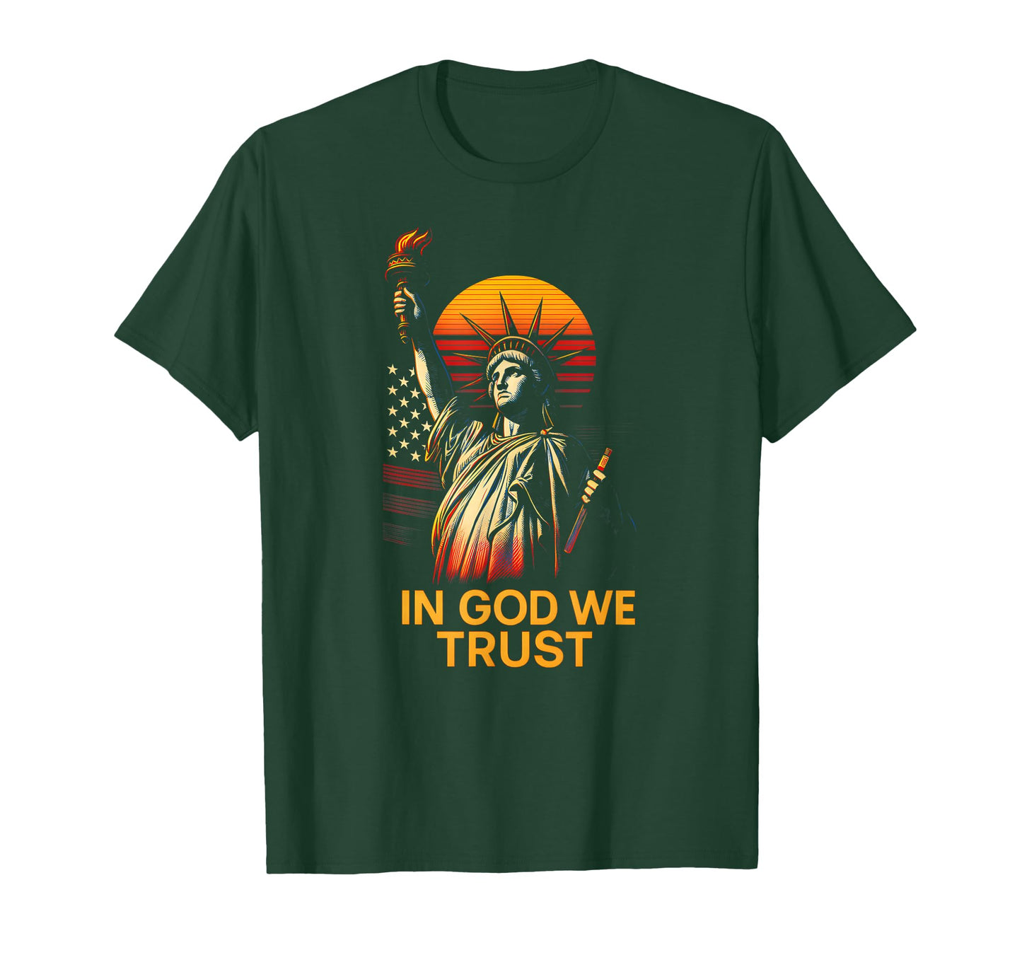 American Faith in God We Trust Retro Christian Religious T-Shirt