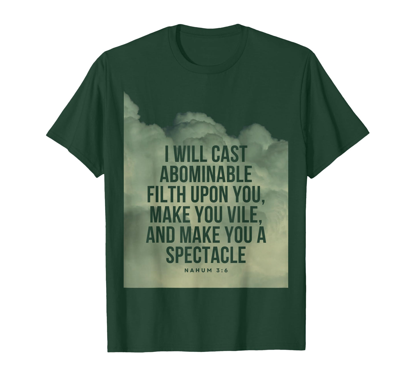 Nahum 3:6 Bible Verse I will cast abominable filth upon you T-Shirt