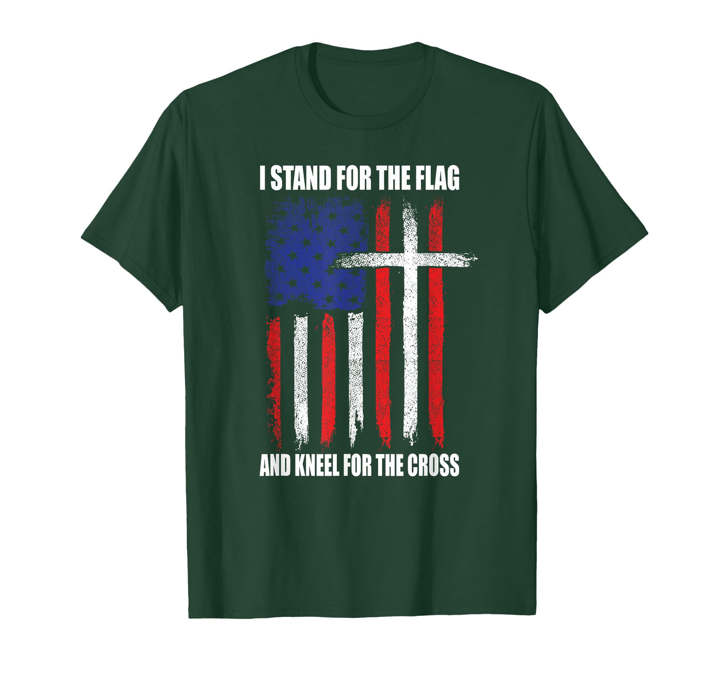 I Stand for the Flag and Kneel for the Cross USA Flag T-Shirt