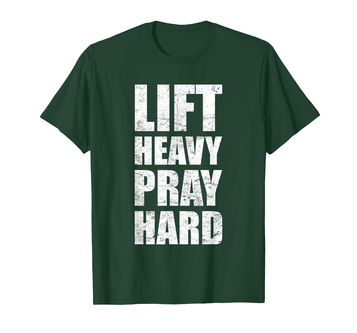 Lift Heavy Pray Hard Gym Christian Quote T-Shirt
