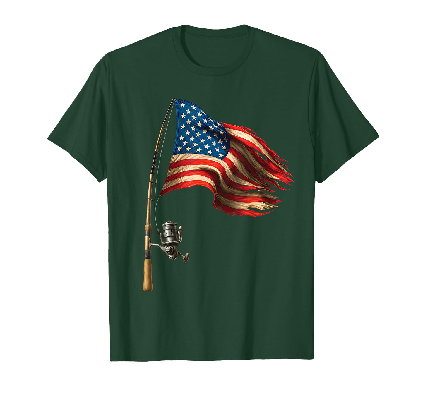 American Flag Fishing Lovers Fisherman Funny Fishing USA T-Shirt