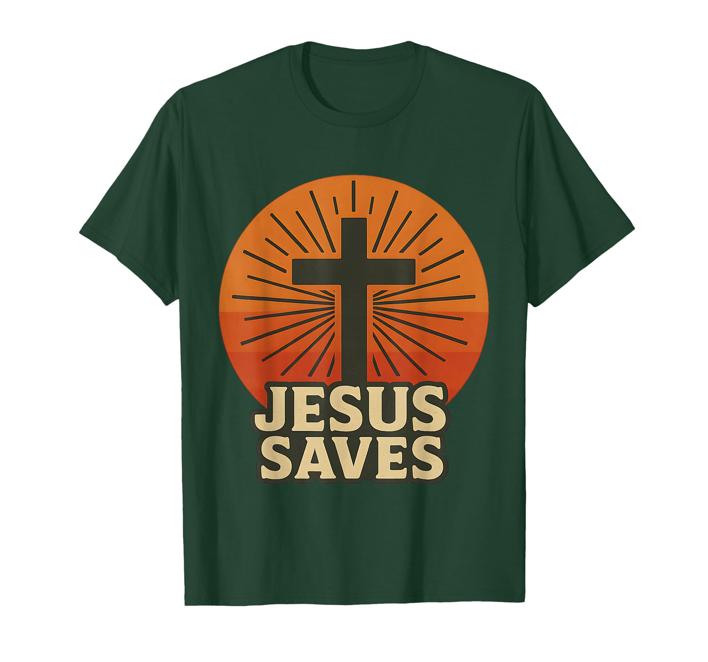 Jesus Saves John 3:16 Cross Vintage Sunset Bible Verse T-Shirt