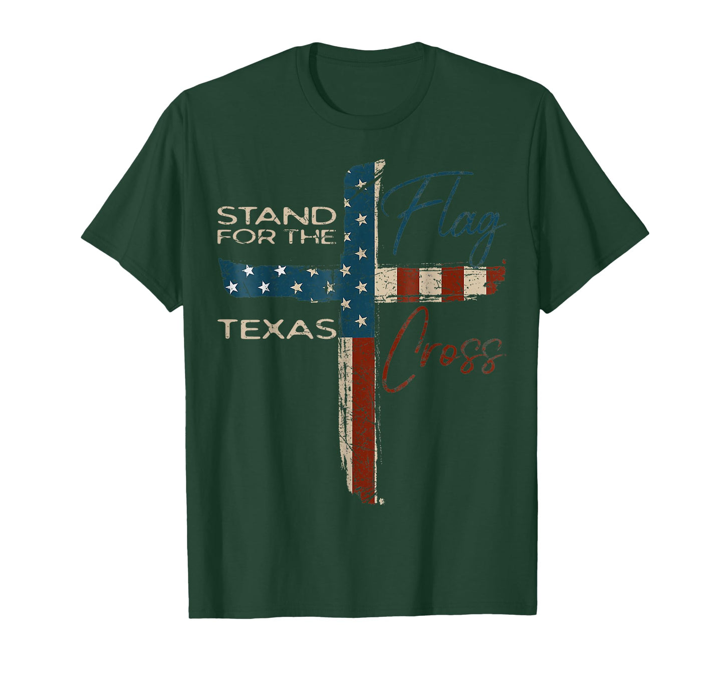 Strong Texas flag cross christian texas pride 2025 T-Shirt