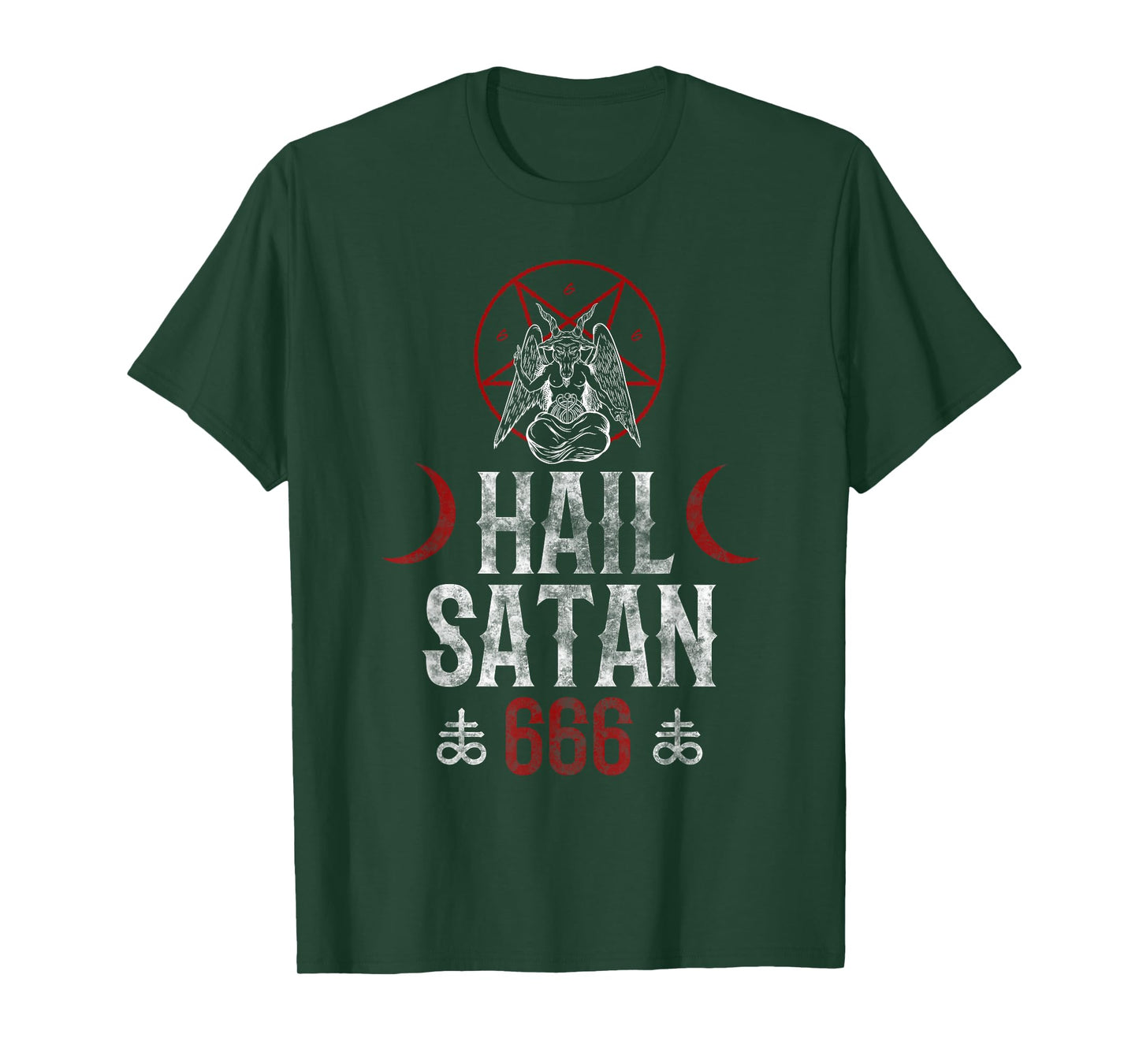 666 Hail Satan - Evil Goat Baphomet Goth T-Shirt