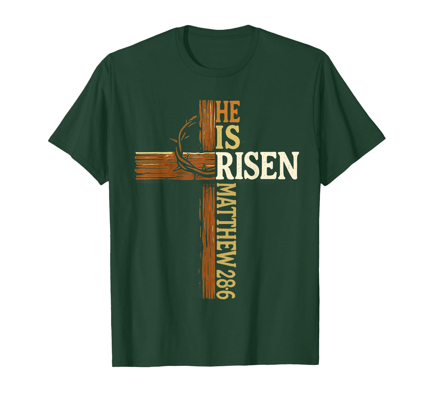 He Is Risen Easter Cross Christian Design family squad T-Shirt