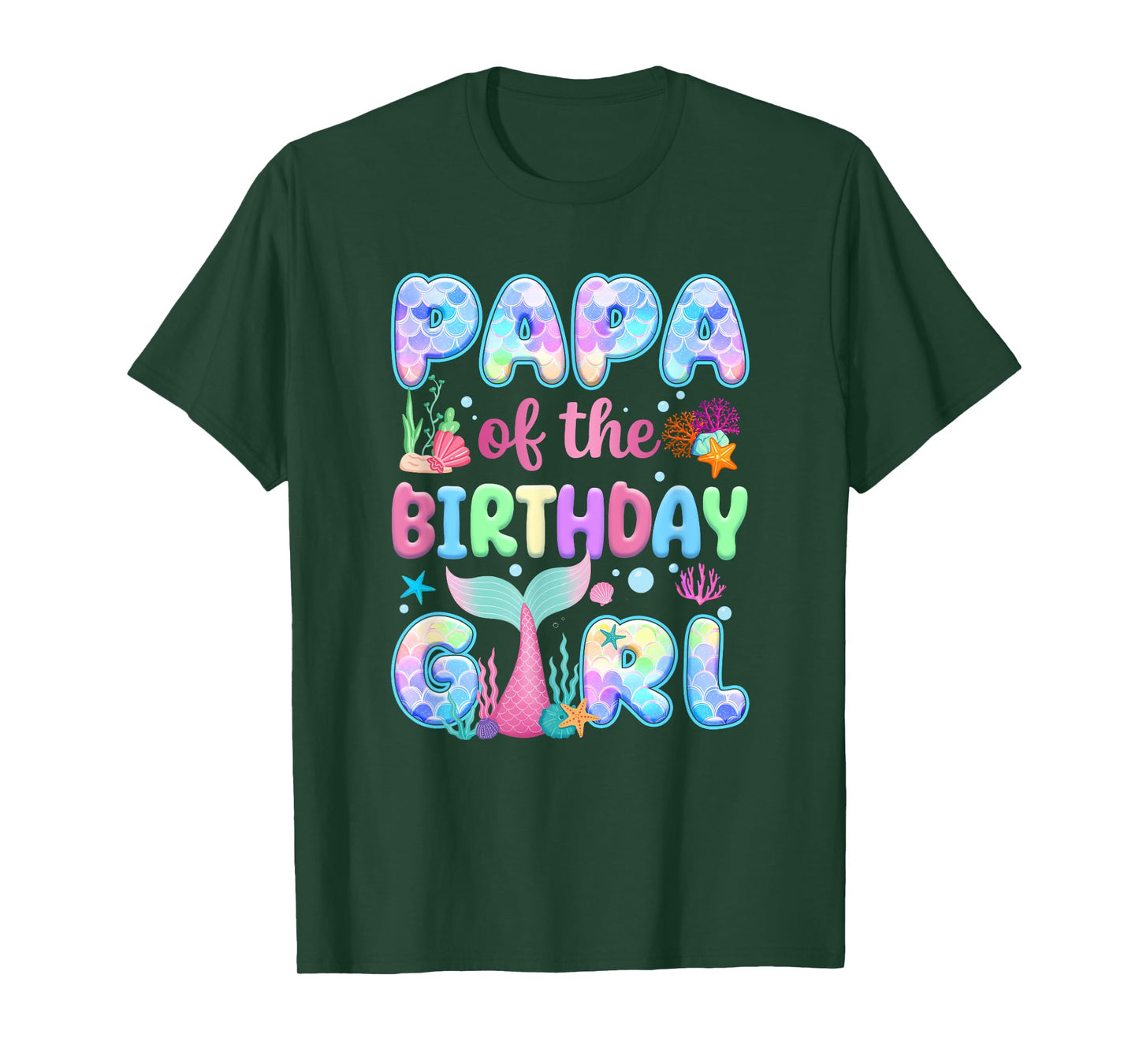 Papa Of The Birthday Mermaid Girl Family Matching Party T-Shirt