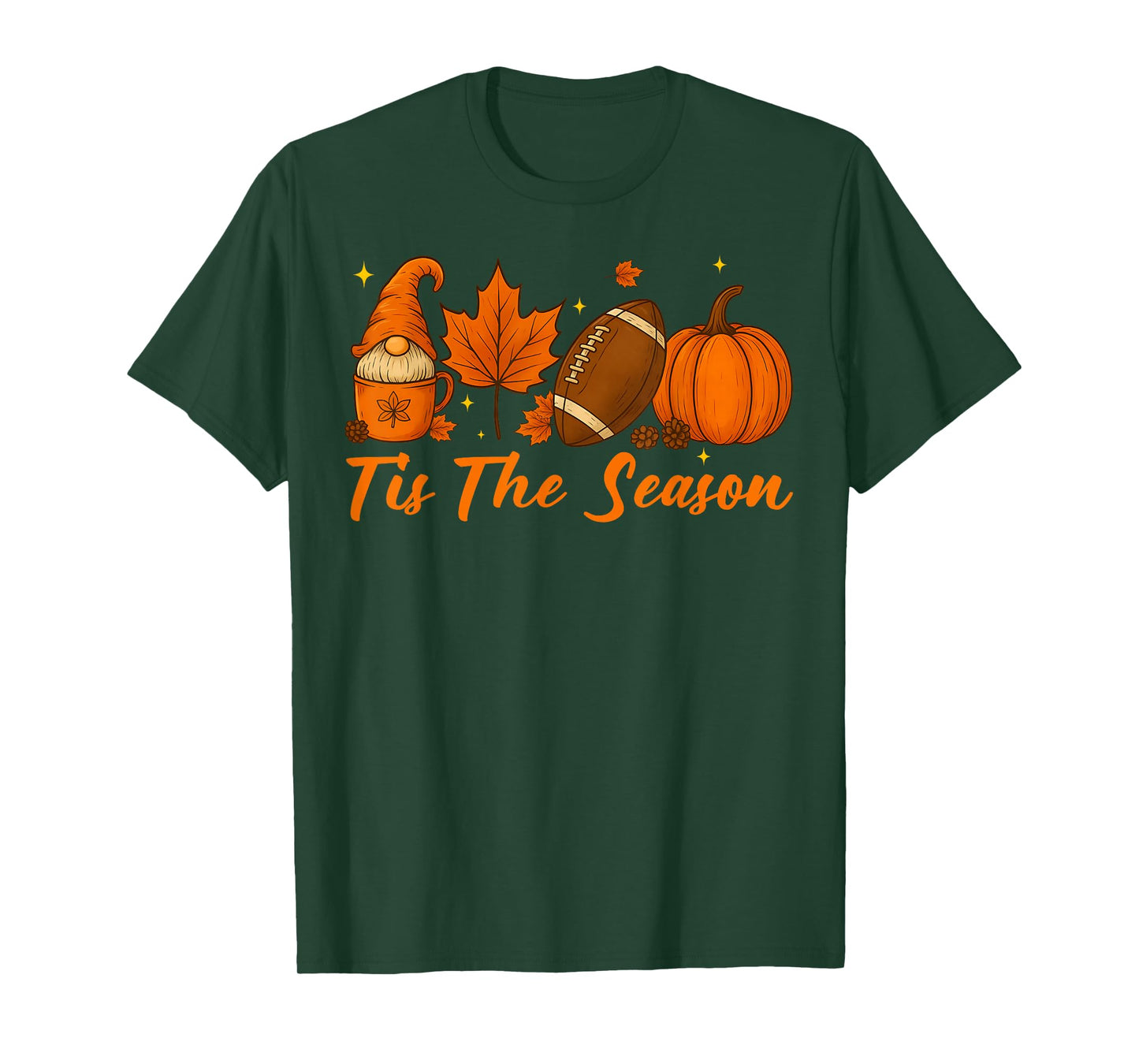 Pumpkin Spice Football Tis The Season Fall Thanksgiving T-Shirt