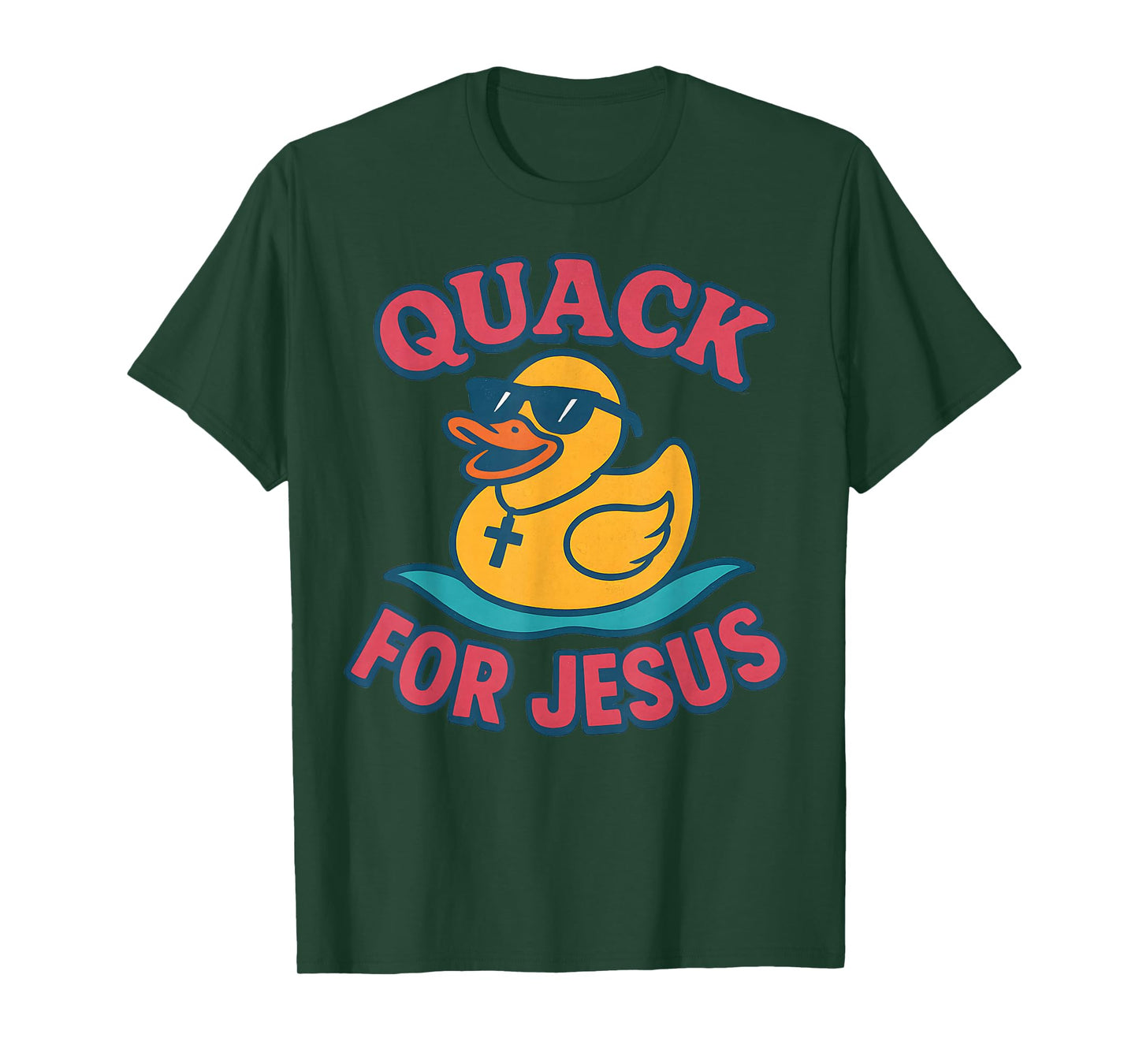 Retro Rubber Duck Christian Rubber Ducky Quack For Jesus 70s T-Shirt