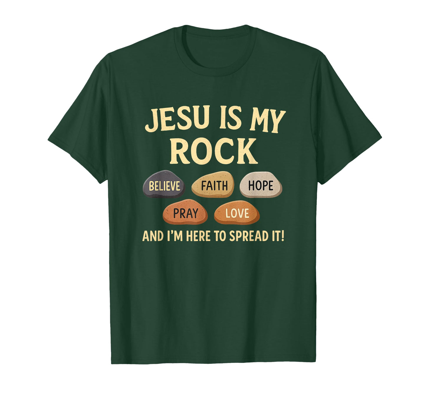 Jesus is My Rock Christian Faith Bible Verse Shirt T-Shirt