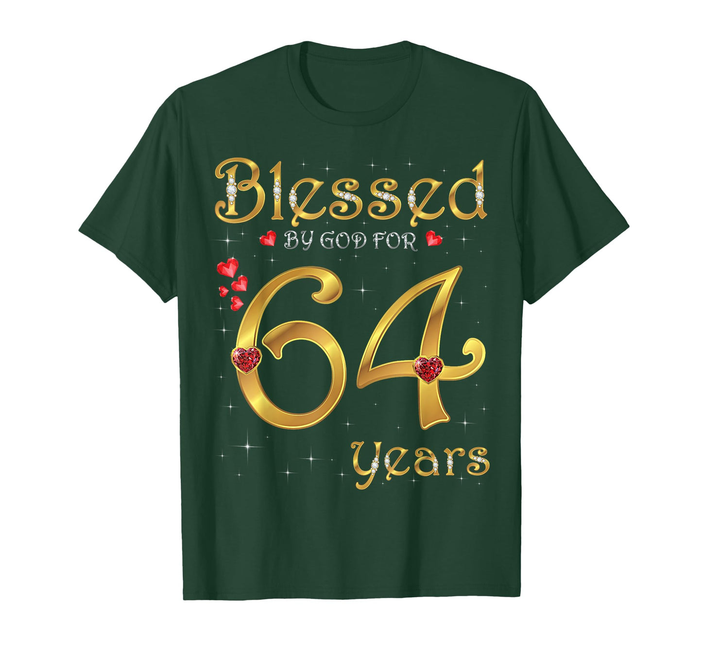 Blessed By God For 64 Years Old 64th Birthday Party Queen T-Shirt