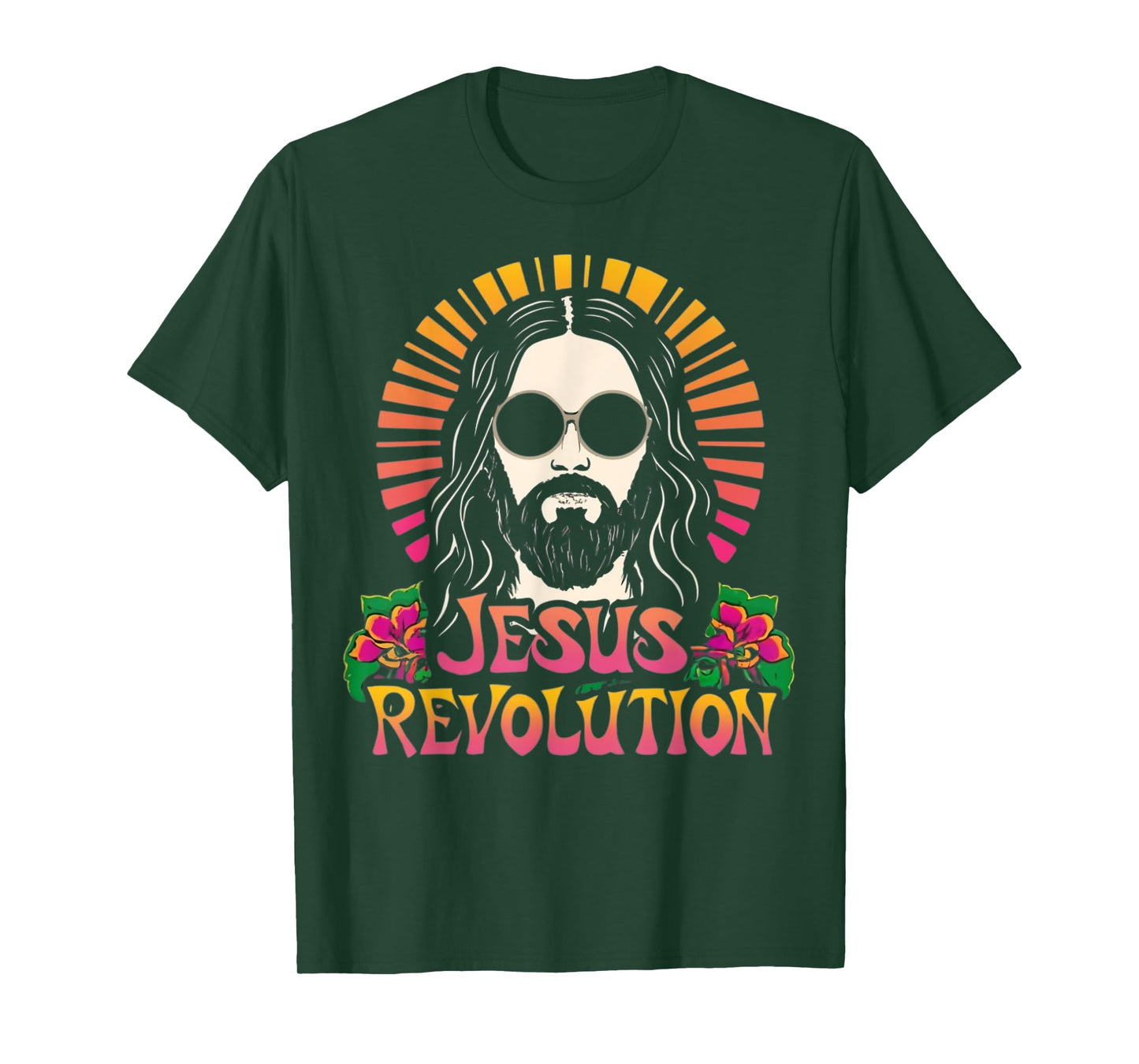 Jesus Revolution Christian Faith Retro Groovy Hippie Flower T-Shirt