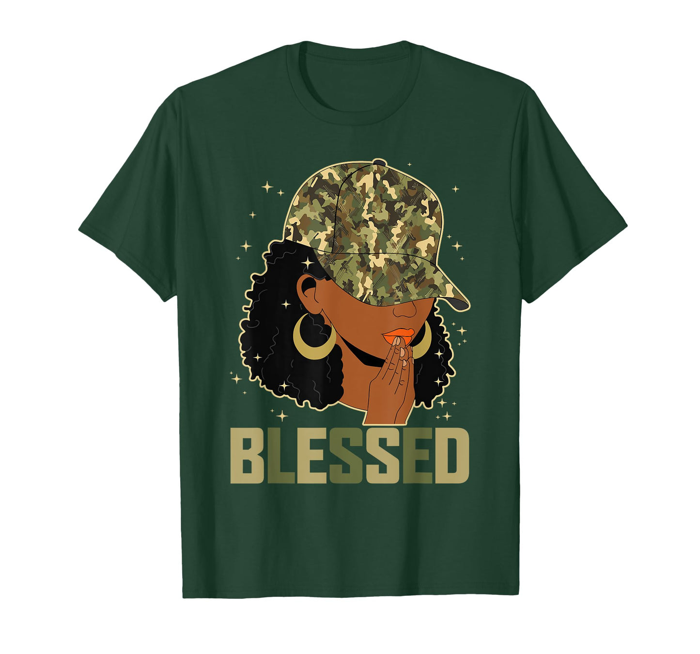 Blessed Black Woman Praying African Christian Camouflage T-Shirt