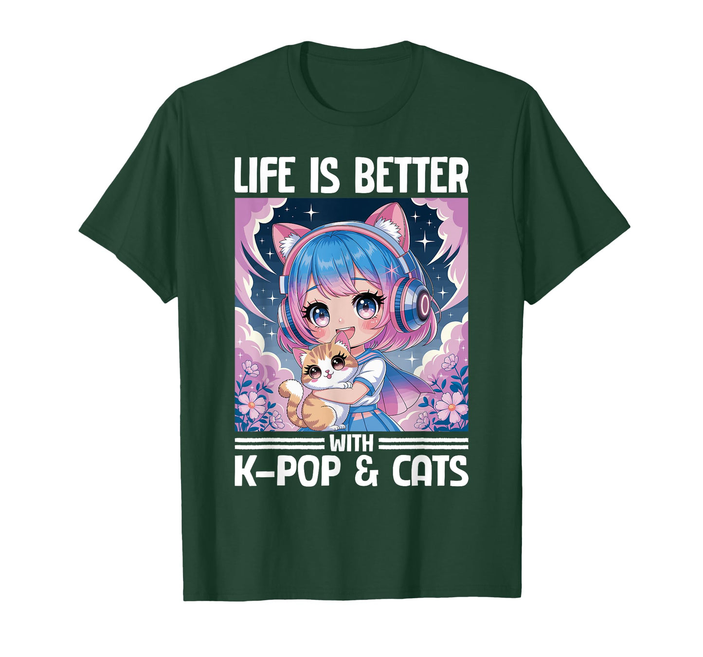 Anime K Pop & Cats Kawaii T-Shirt