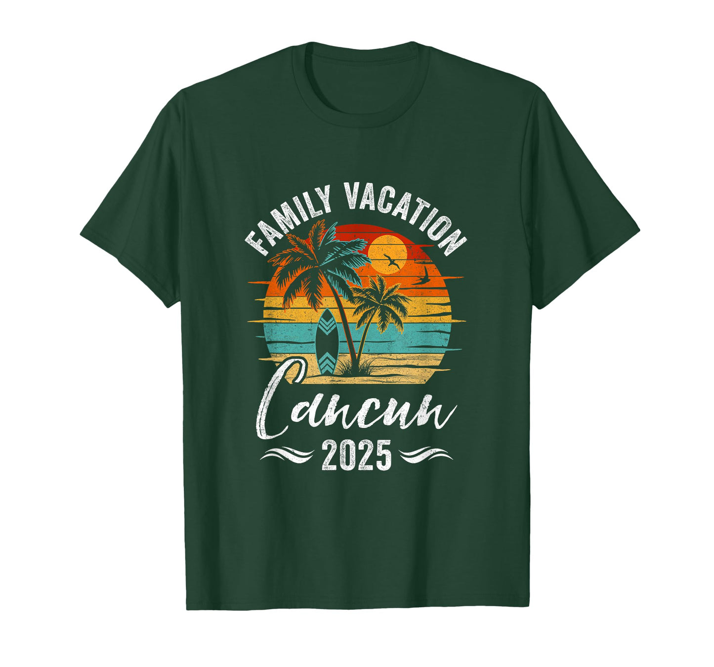 Family Vacation 2025 Vintage Cancun Summer Matching Trip T-Shirt