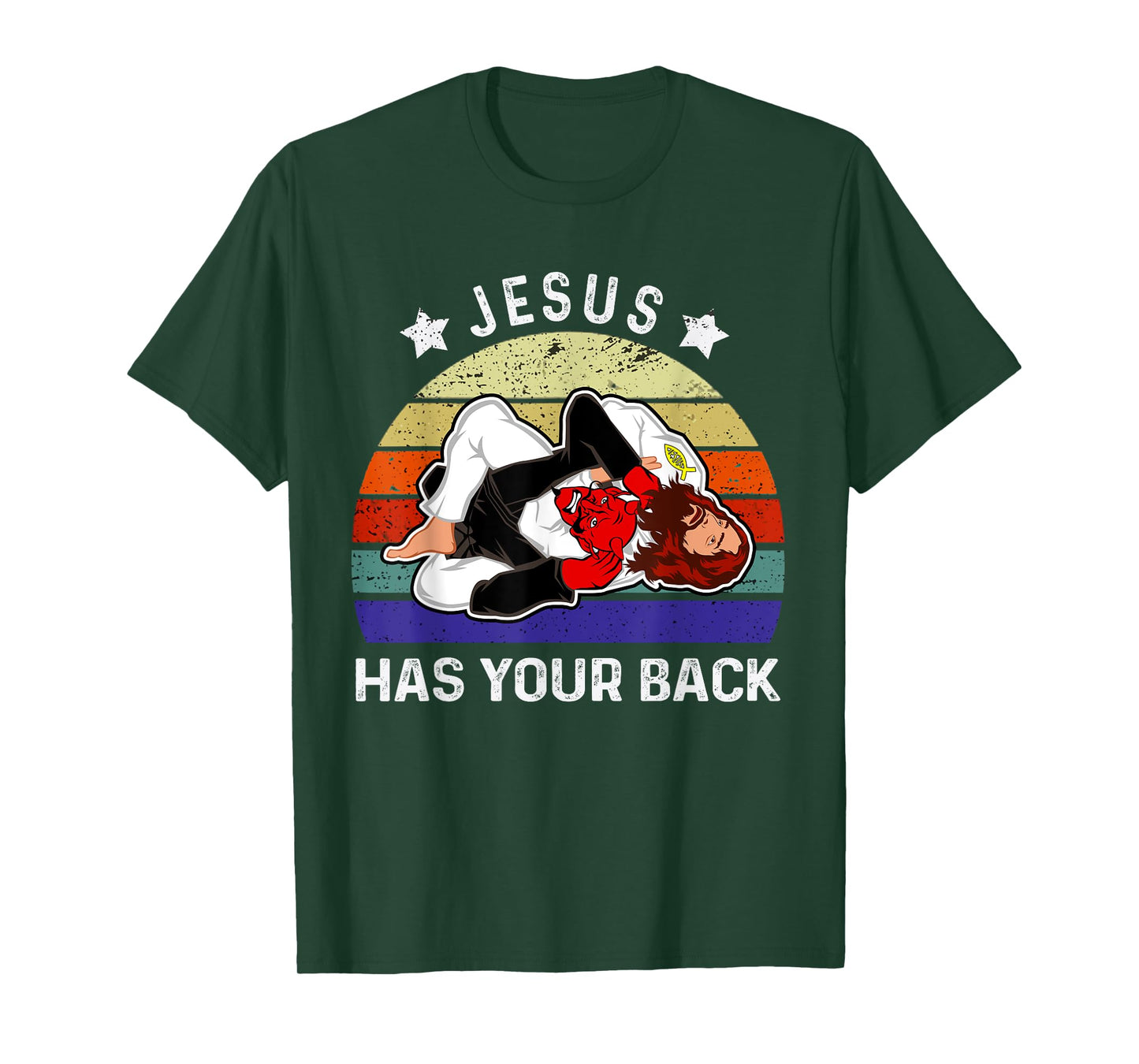 Brazilian Jiu Jitsu Jesus Jesus Has Your Back T-Shirt