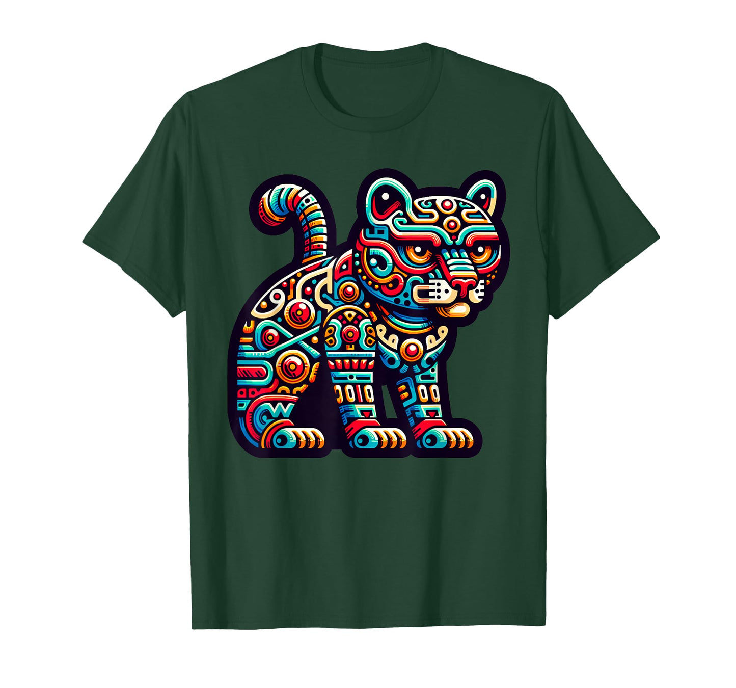 Aztec God Tezcatlipoca And Mayan Leopard Yucatan T-Shirt