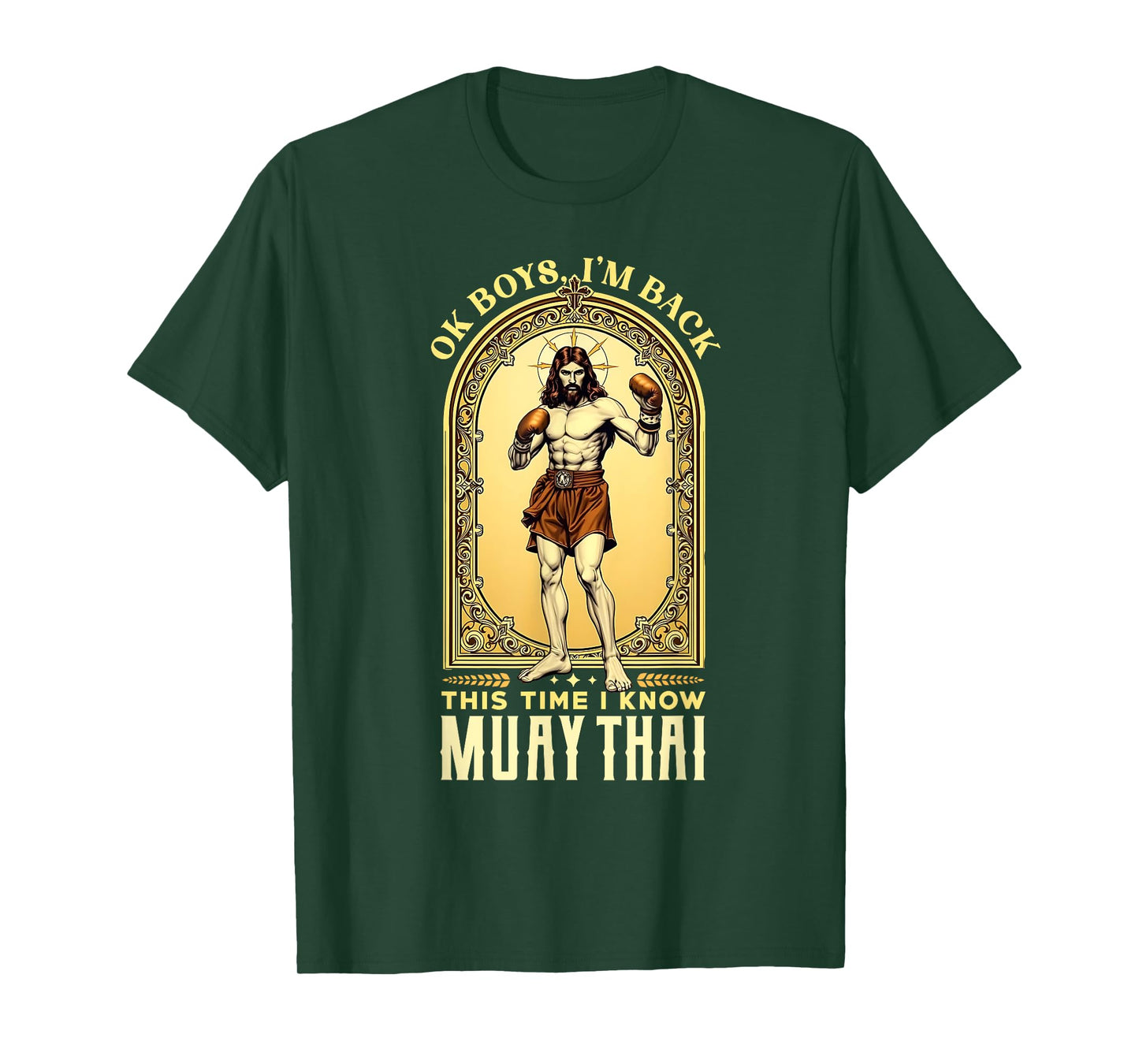 Jesus Knows Muay Thai Boxing Kickboxing MMA T-Shirt