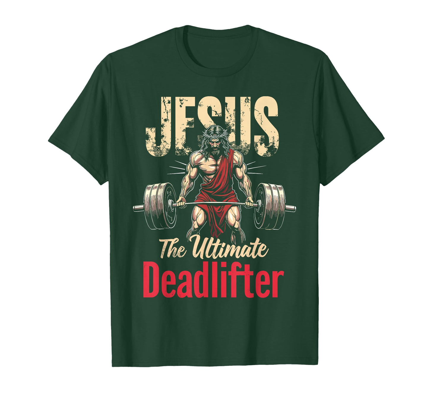 Vintage Christian Workout Gym Jesus Christian Deadlifting T-Shirt