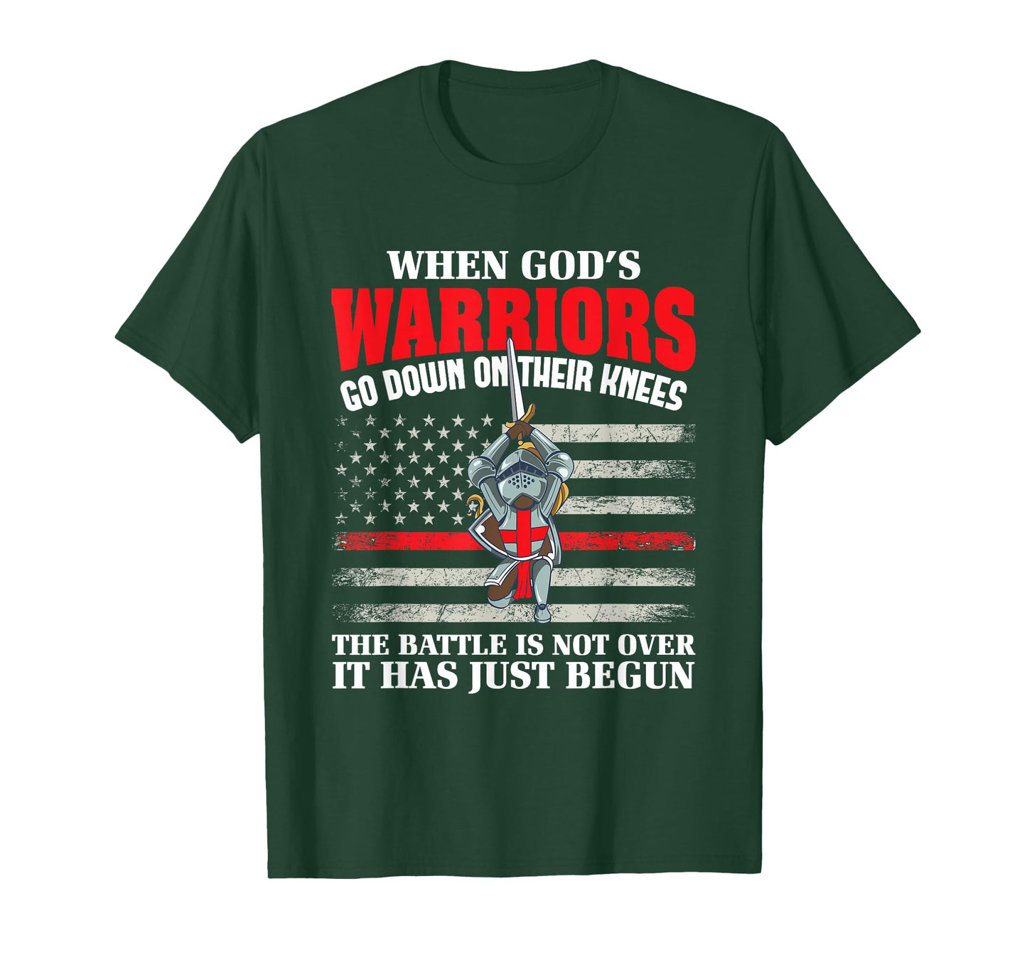 Gods Warrior Christian American Soldier US Flag Bible Prayer T-Shirt