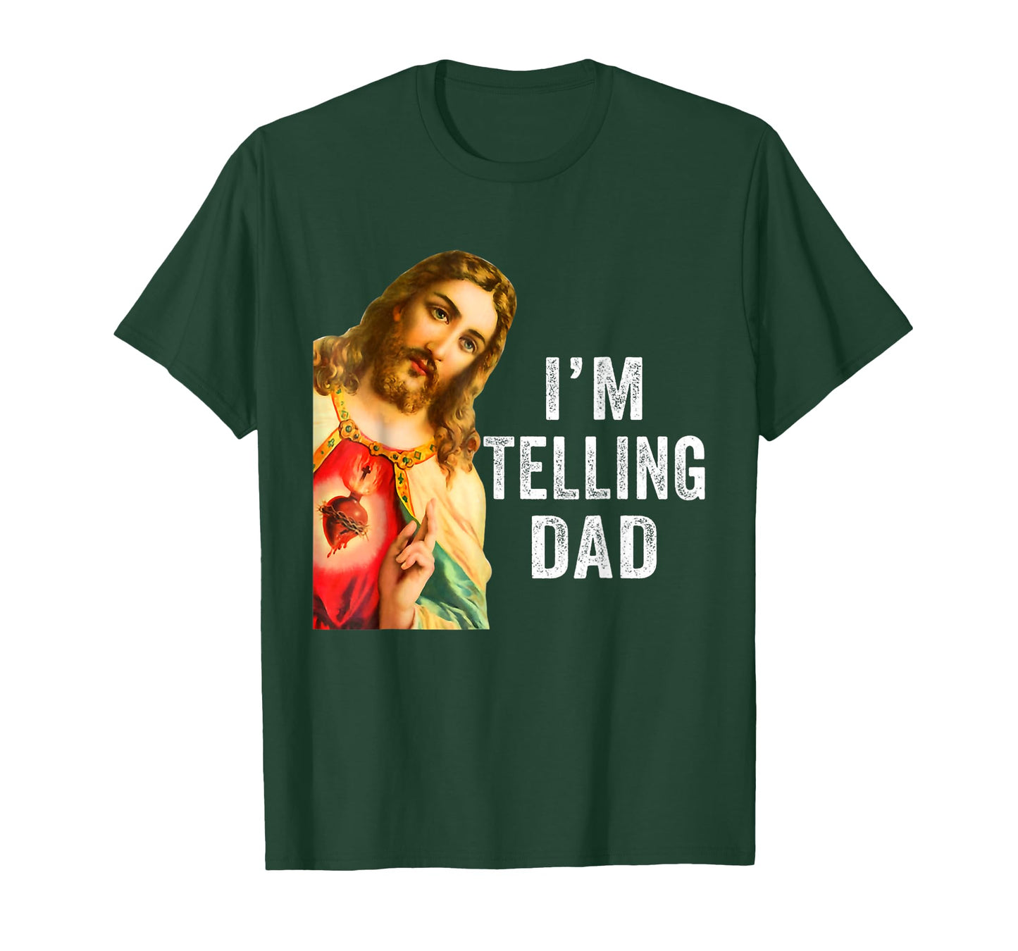 Retro Sunset Jesus I'm Telling Dad Costume For Men Women T-Shirt