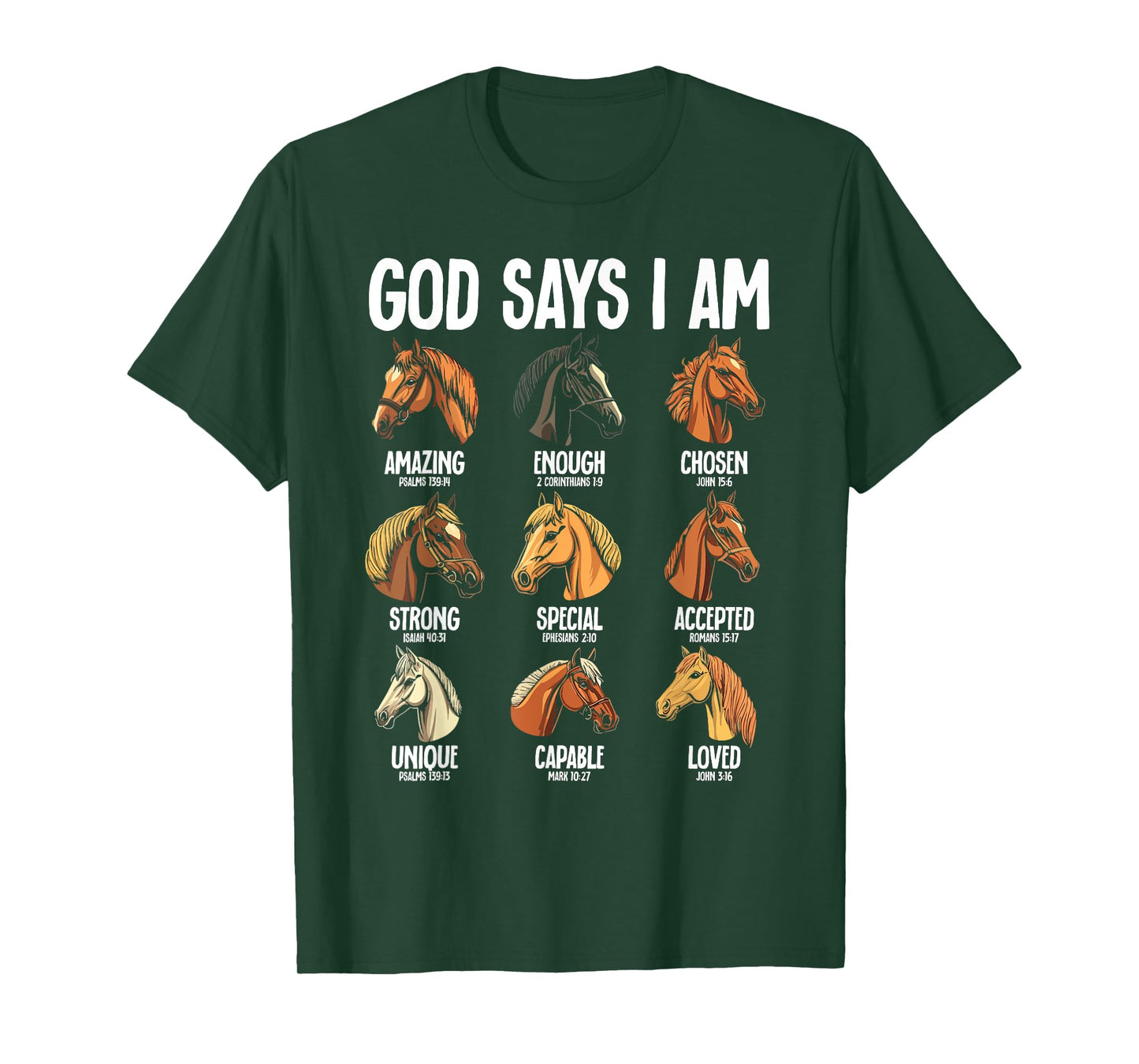 God Says I Am Horses Christianity Jesus Bible T-Shirt