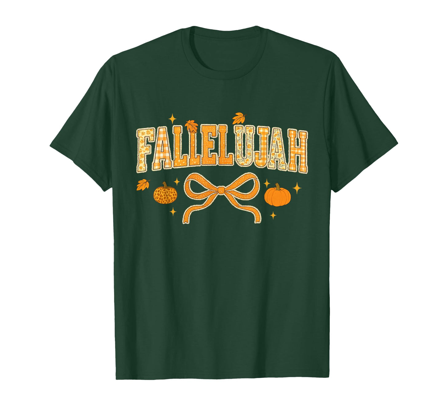 Fallelujah Fall Autumn Leaves Womens Cute Distressed T-Shirt