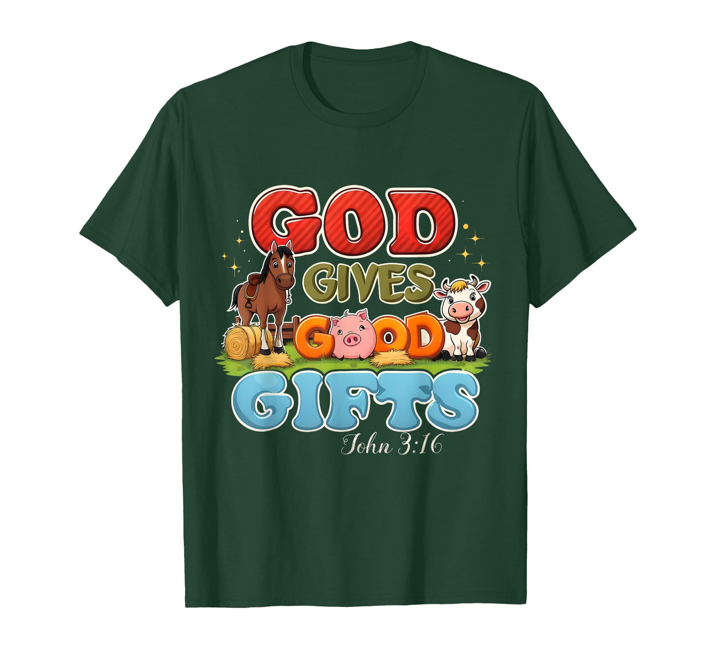 God Gives Good Gifts Farm Bible Verse Yee Haw VBS 2025 T-Shirt