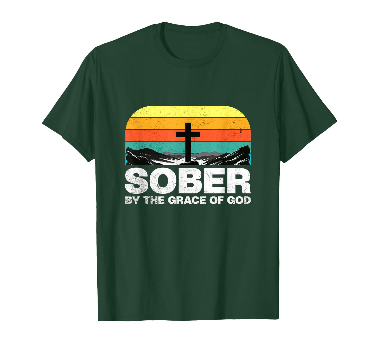 Sober By The Grace Of God Christian Sobriety AA NA Recovery T-Shirt