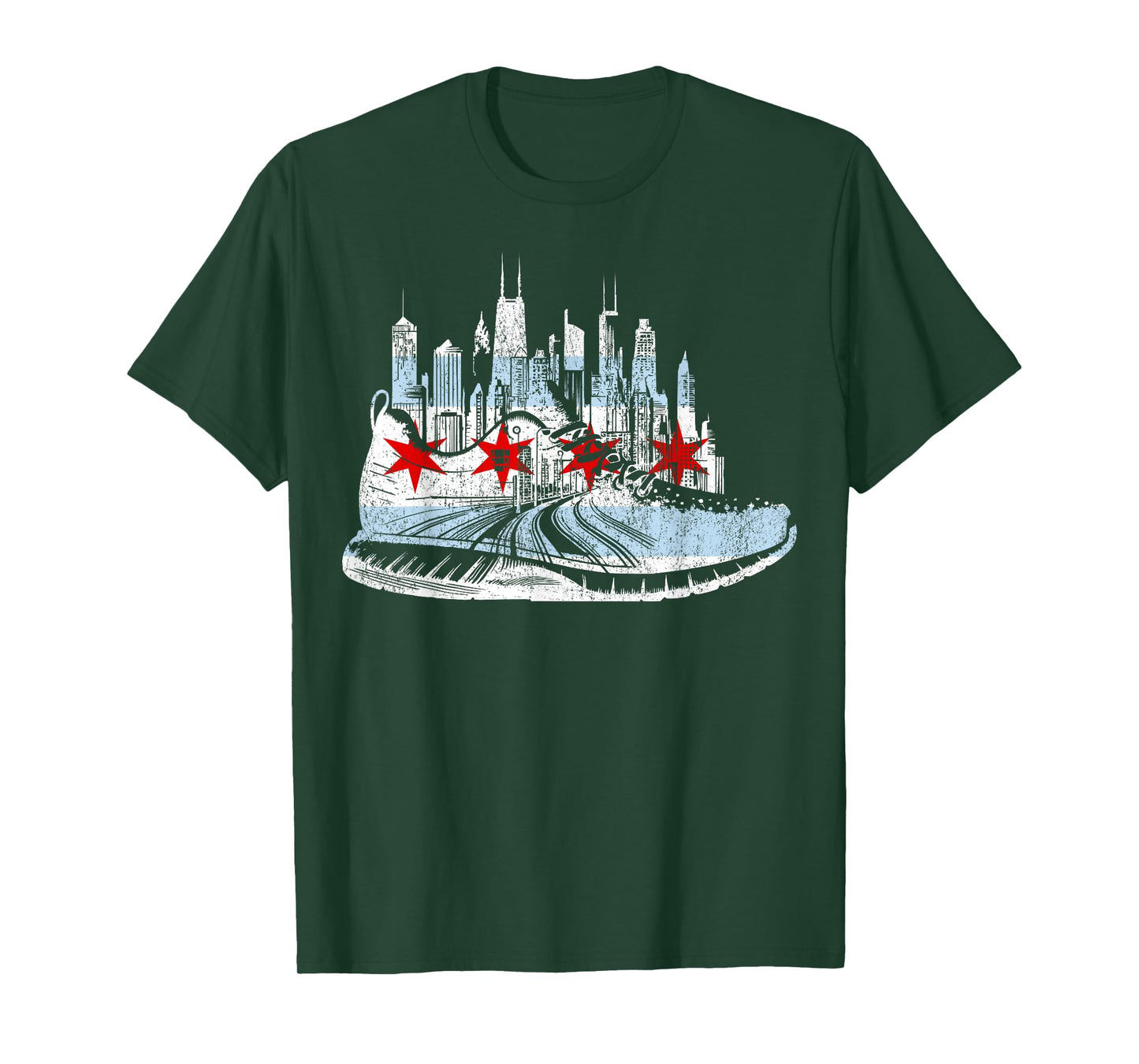 Chicago Runner Run Marathons Running Tee Jogger Motivational T-Shirt