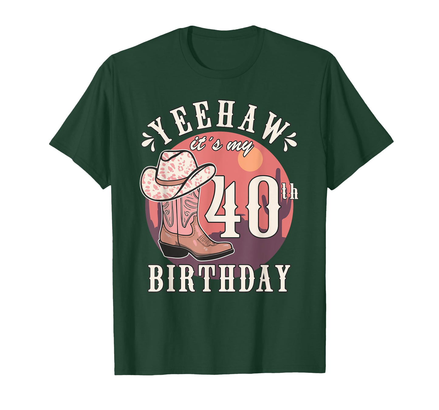 Cowgirl Yeehaw Its My 40th Birthday Country Western Girl T-Shirt