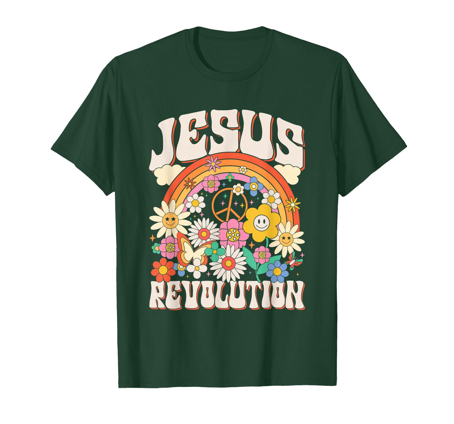 Jesus Revolution Faith Retro Groovy Christian T-Shirt