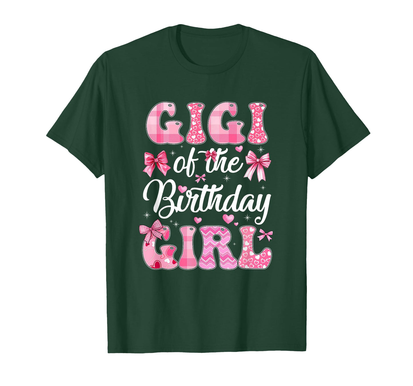 Gigi Of The Birthday Girl Family Pink Coquette Bow T-Shirt