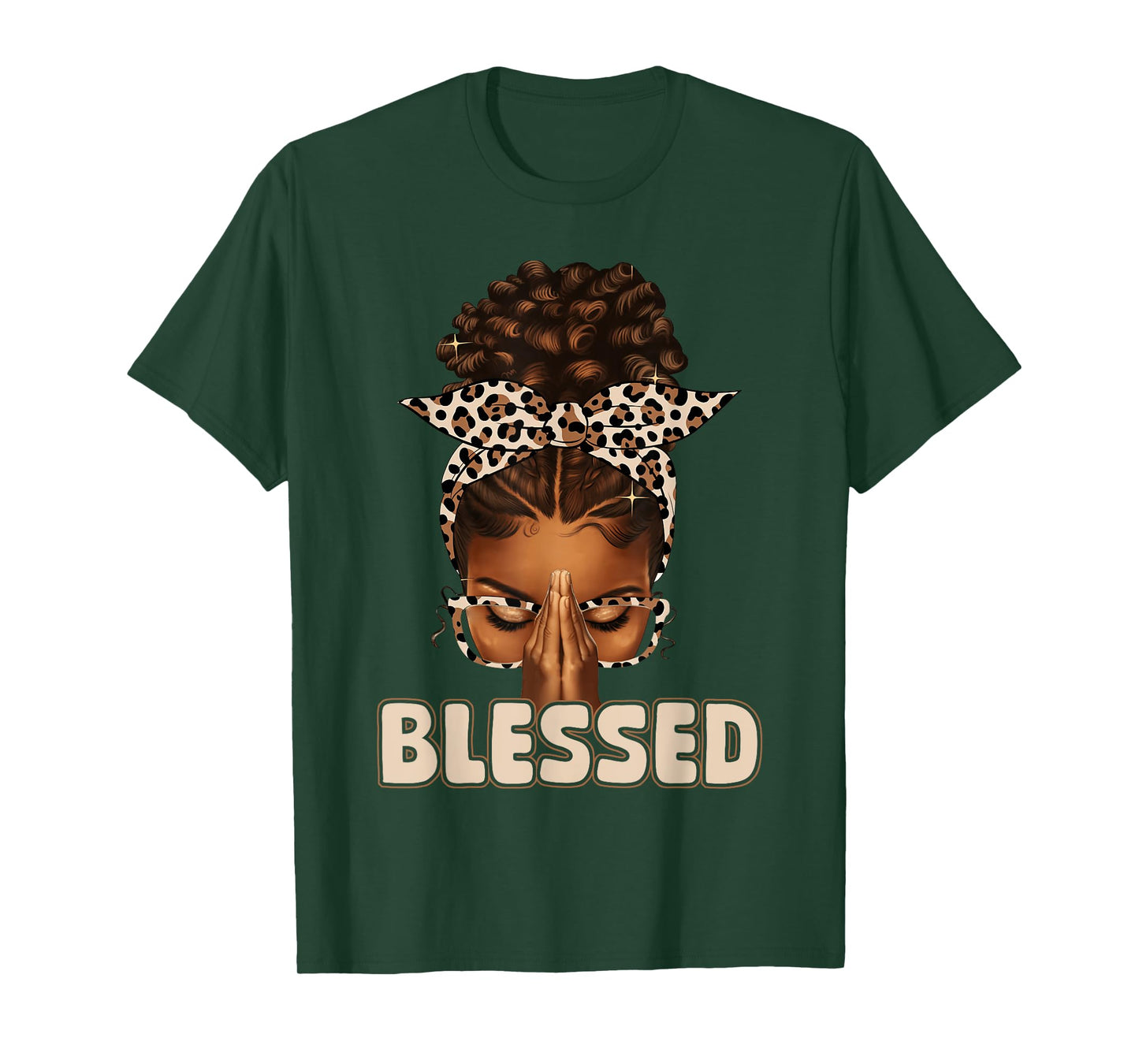 Blessed Black Woman Praying Afro African American Christian T-Shirt