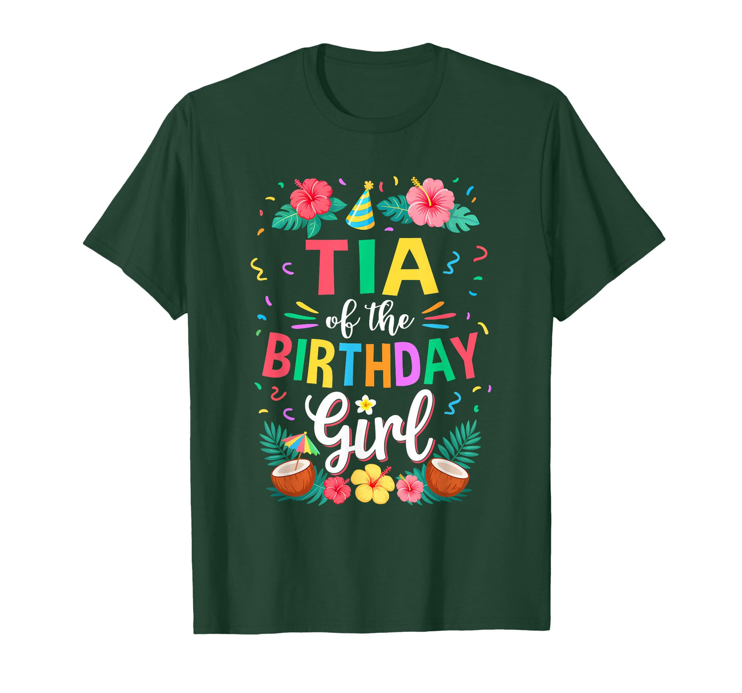 Tia of The Birthday Girl Aloha Hawaii Party 1St Birthday T-Shirt