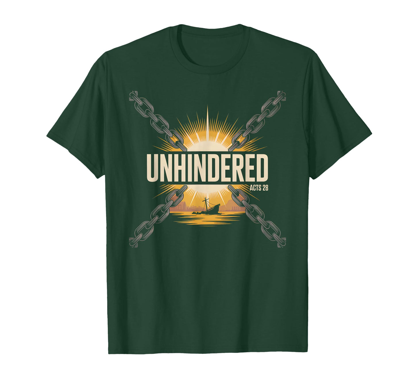 Unhindered Acts 28 Bold Christian Faith Bible Verse T-Shirt