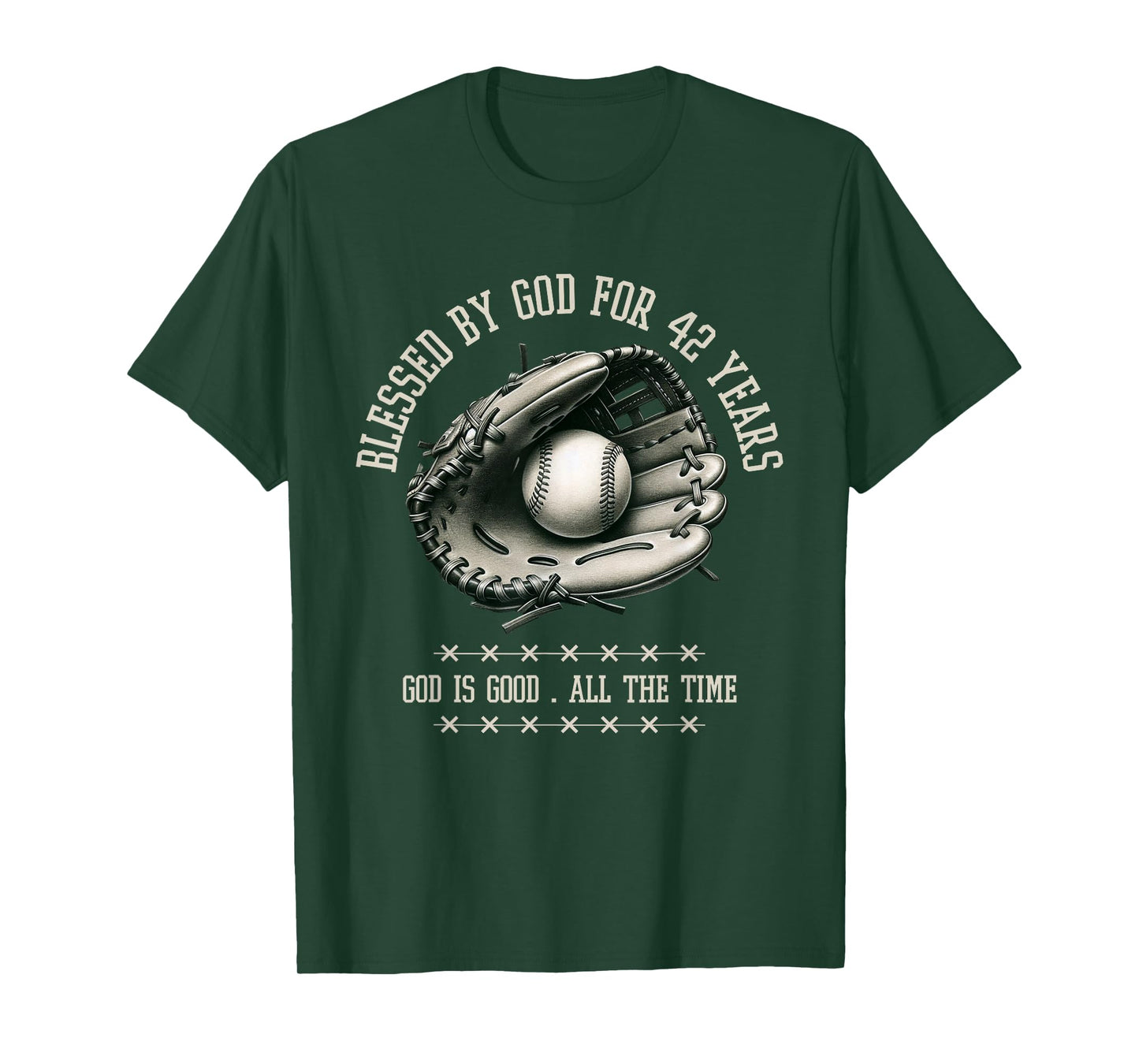 Blessed by God for 42 Years Old Baseball 42nd Birthday Gifts T-Shirt
