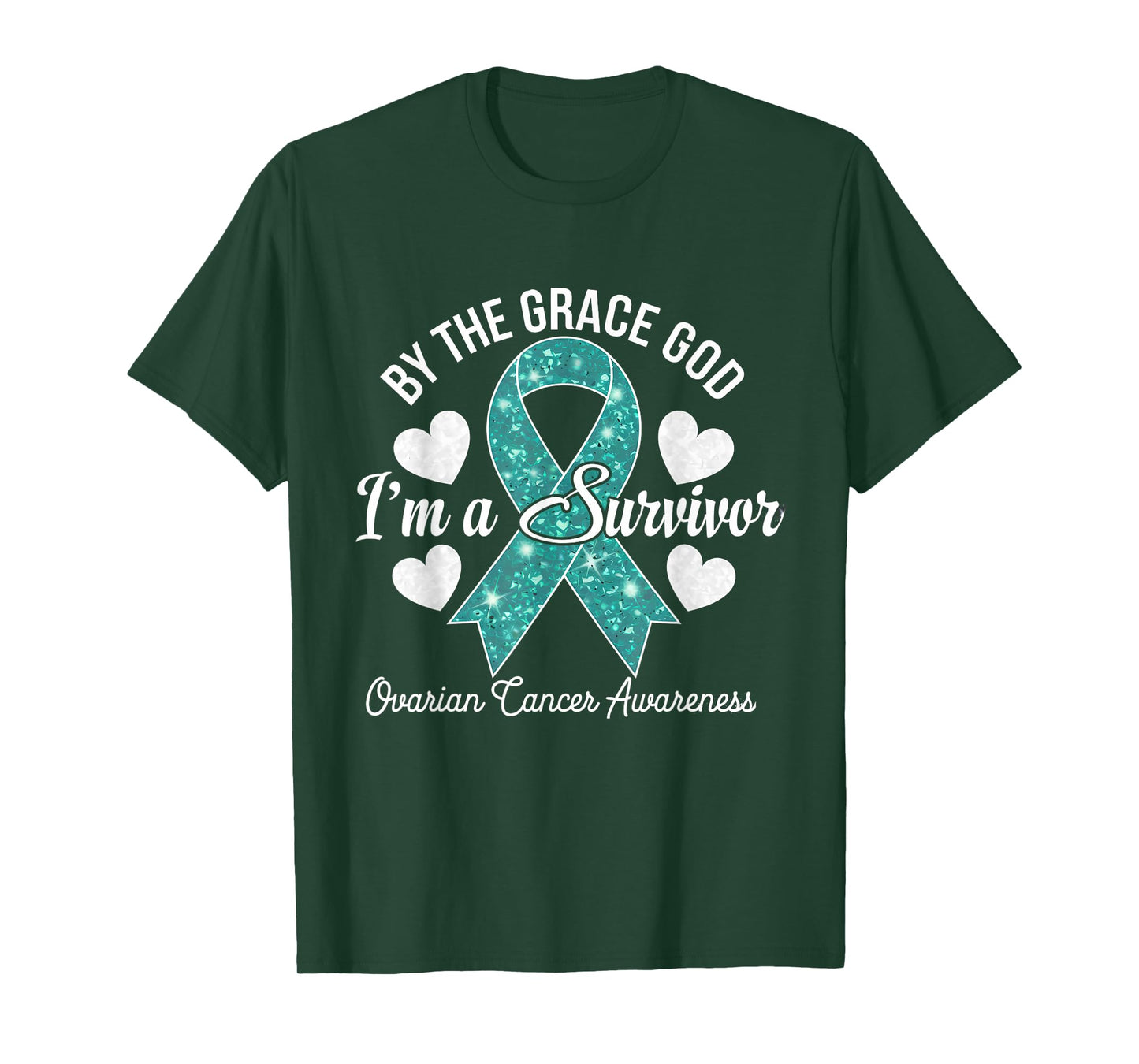 Ovarian Cancer Awareness Teal Ribbon By The Grace God T-Shirt