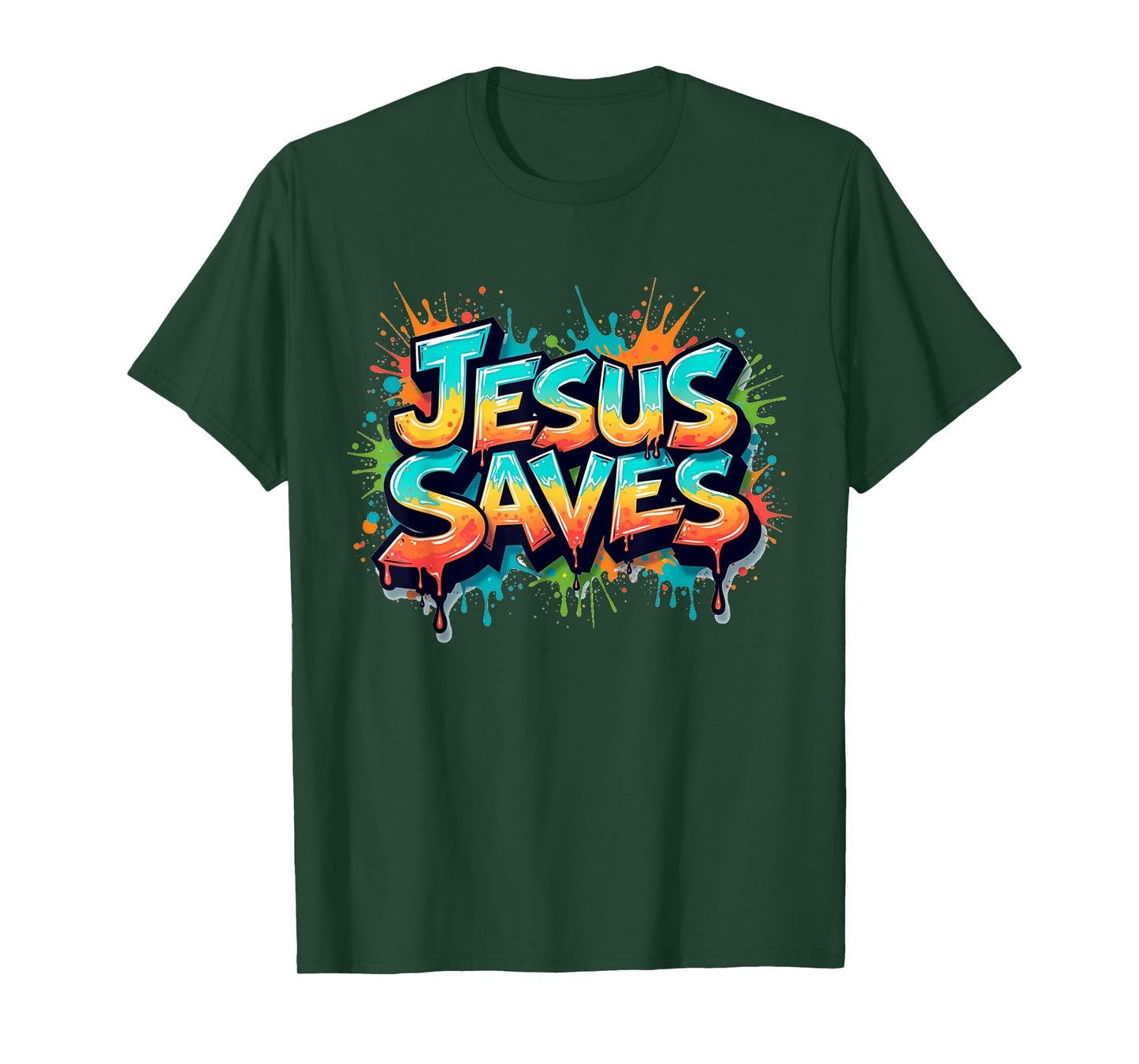 Jesus Saves Graffiti Christian Minimal Religious Faith T-Shirt