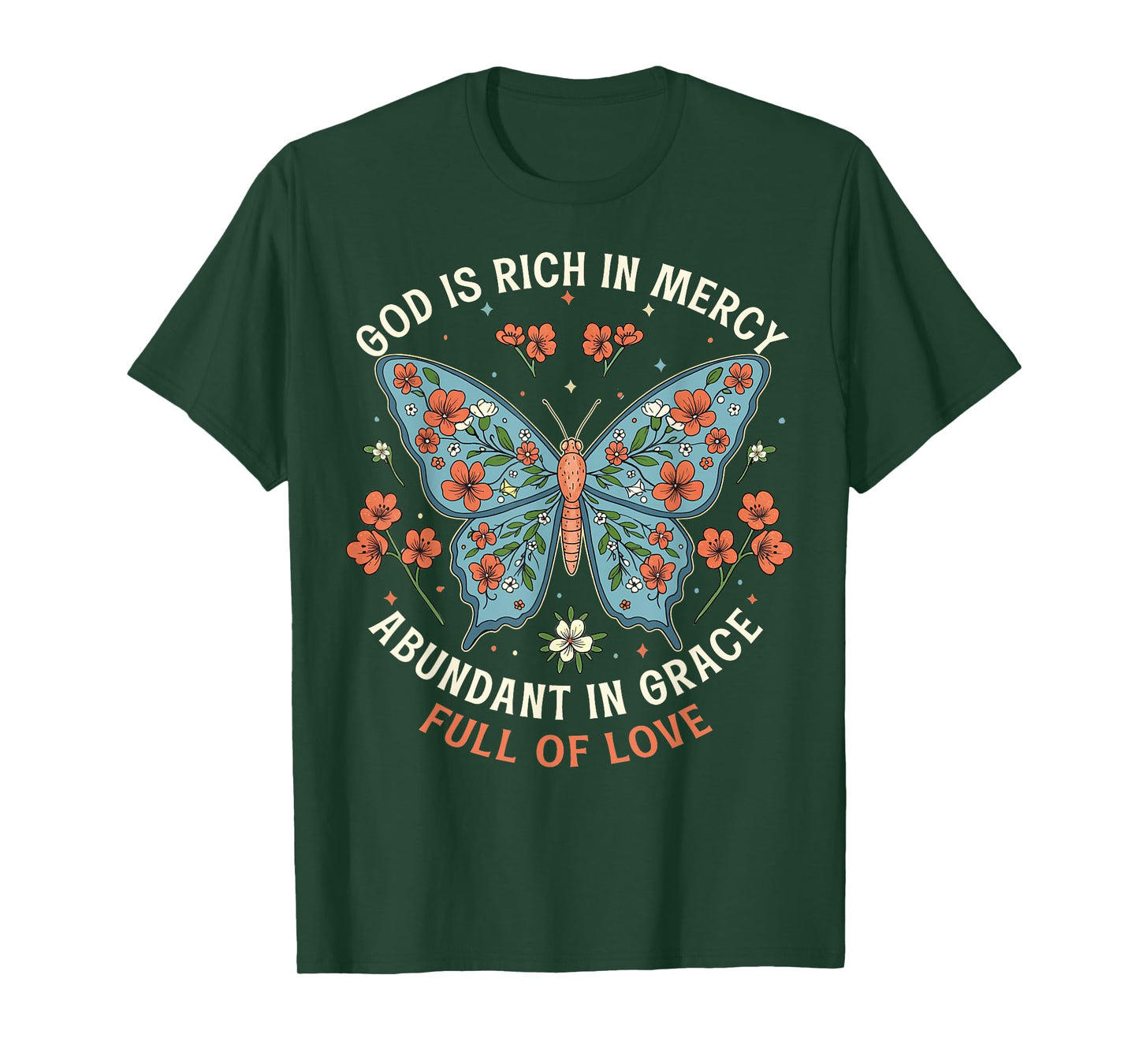 God Is Full Of Grace, Mercy, And Love Chinoiserie Butterfly T-Shirt