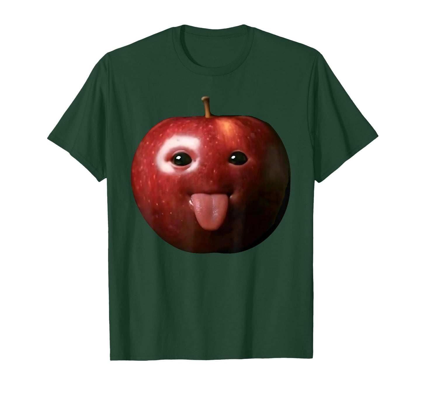 Funny Silly AI Apple gen z Meme BrainRot Humor Tongue Out T-Shirt
