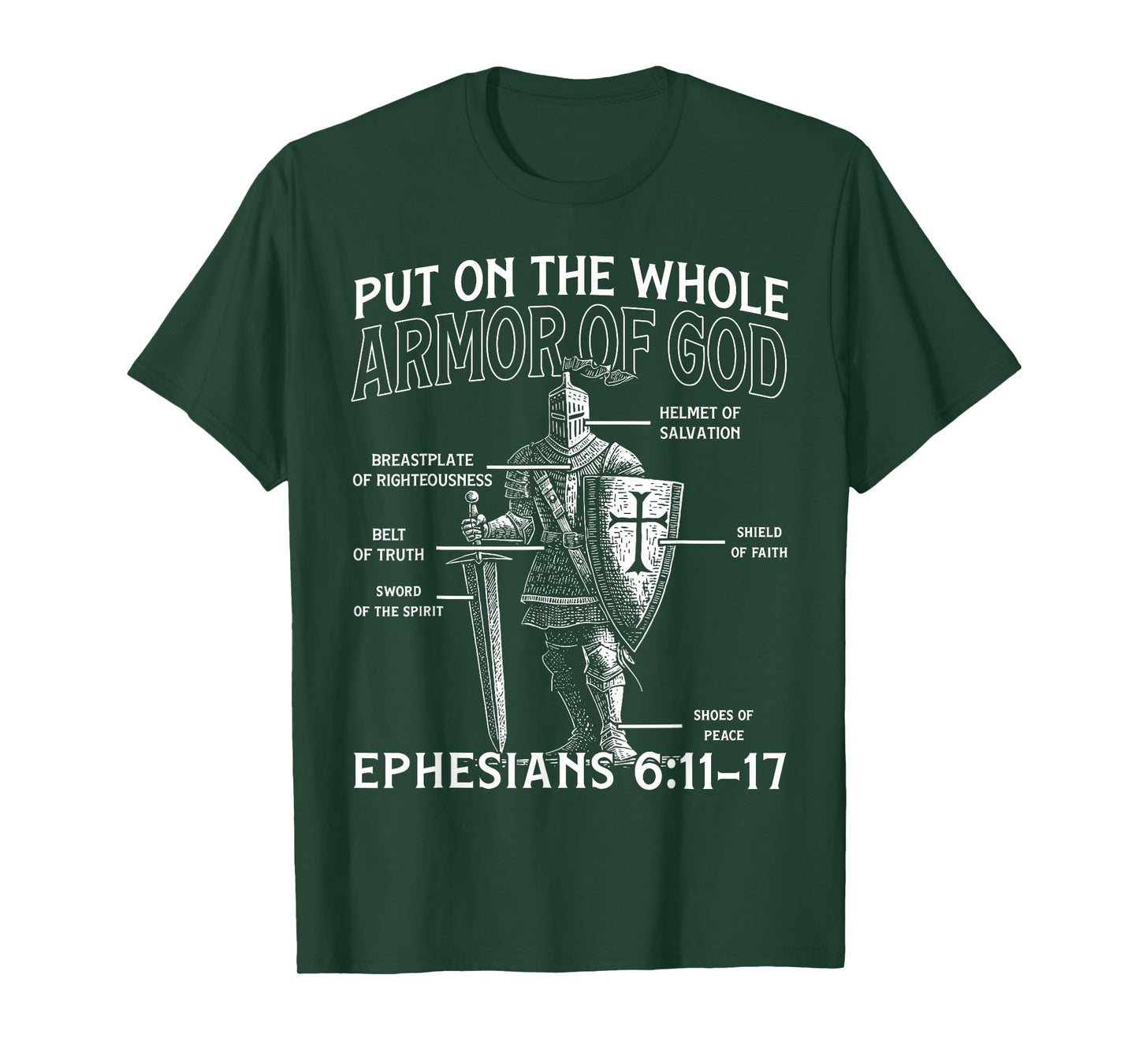 Christian Knights Templar Medieval Knight Armor of God T-Shirt