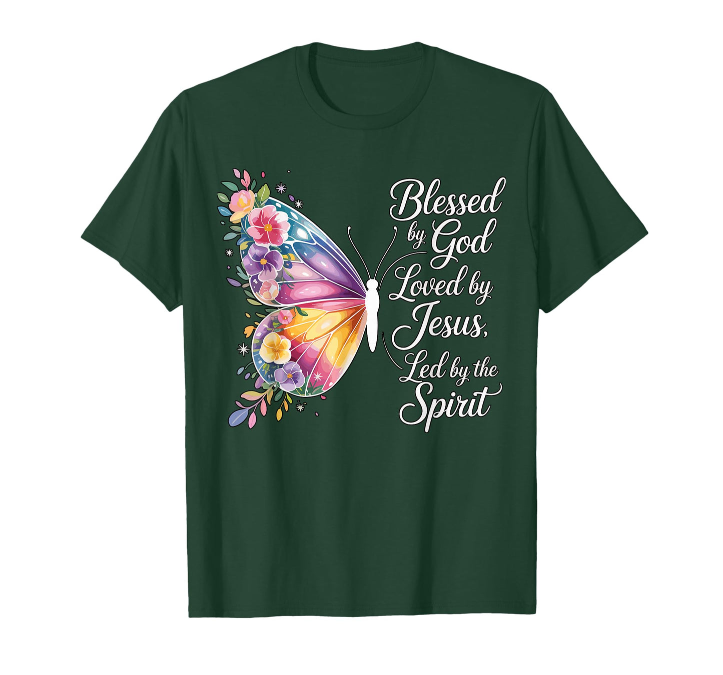 Butterfly Christian Quote Blessed by God T-Shirt