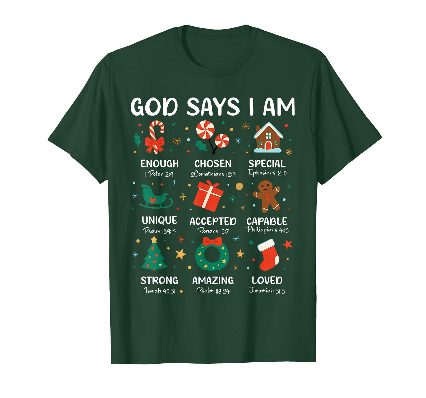 God Says I Am Cute Christmas Xmas Christian Boys Girls T-Shirt