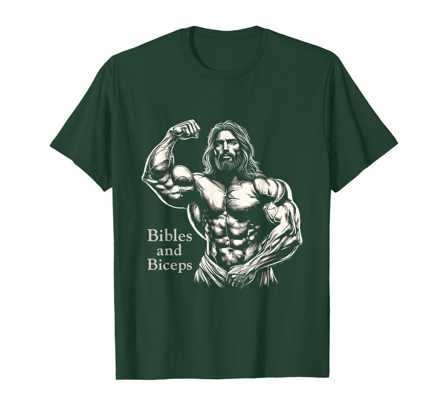 Bibles And Biceps - Funny Bodybuilding Jesus Gym Workout T-Shirt
