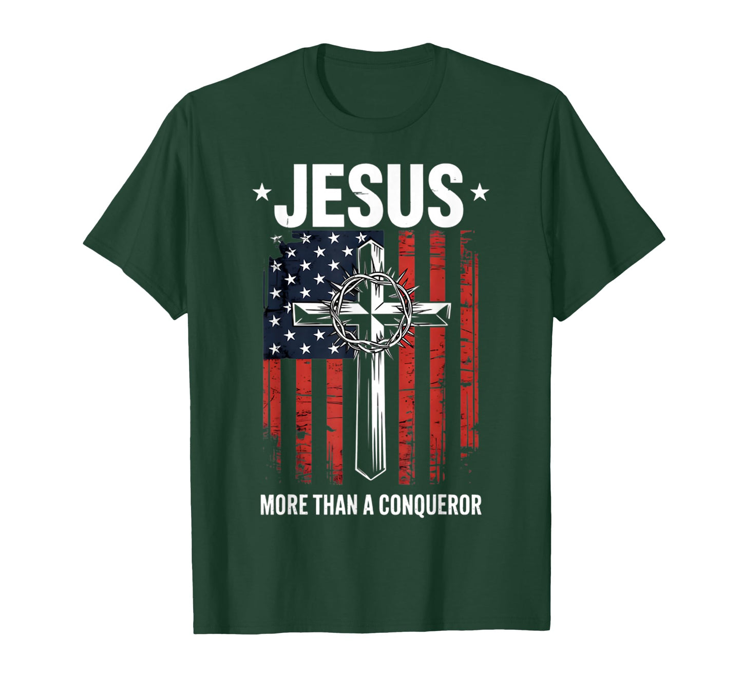 Vintage Jesus More Than A Conqueror - Faith and Freedom T-Shirt