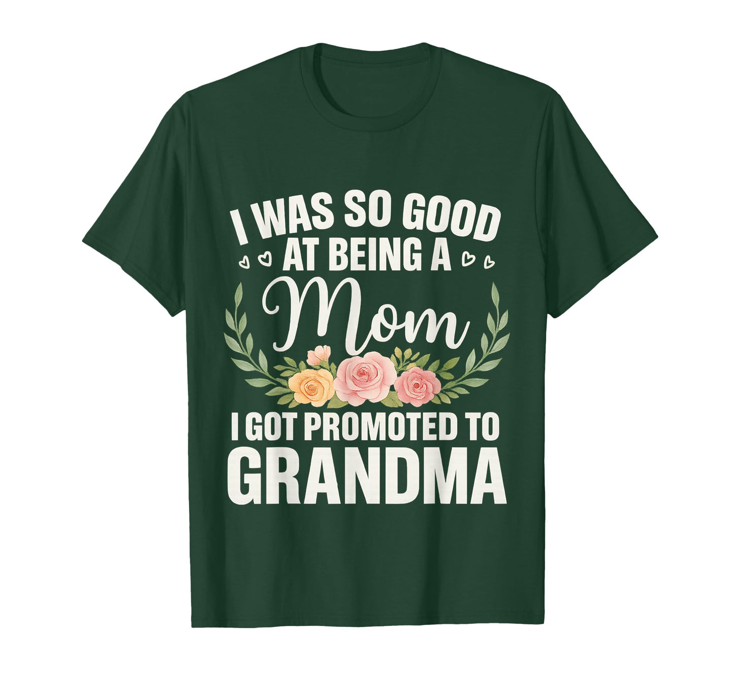 Grandma Art For Mom Women Grandmother Promoted To Grandma T-Shirt