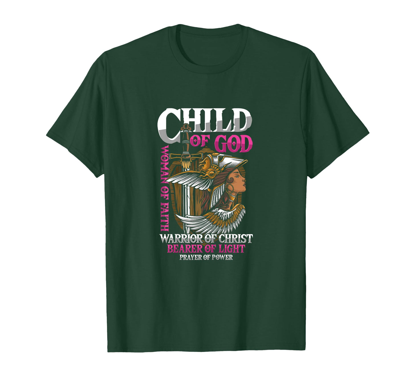 Girl Warrior God Faith Christ Prayer Sword Gift T-Shirt