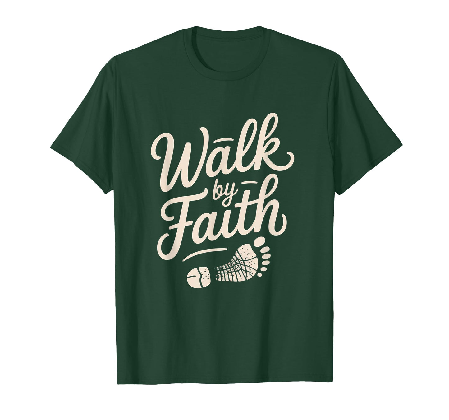 Faith Walk Christian Footprint Graphic Tee T-Shirt